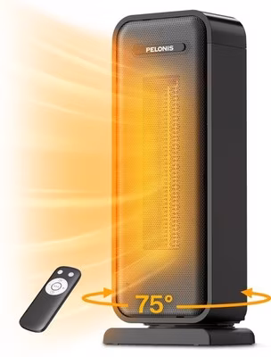 Pelonis 1500w Electric Space Heater for Indoor Use with Thermostat,