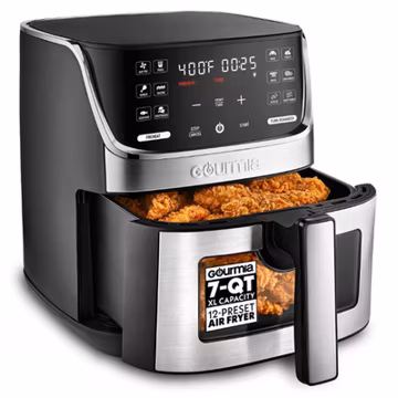 Gourmia 7 QT Digital Air Fryer with Easy View Window, 12-One Touch Presets