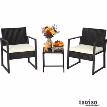 All-Weather 3-Piece Rattan Patio Set | Comfortable Chairs & Elegant Coffee Table