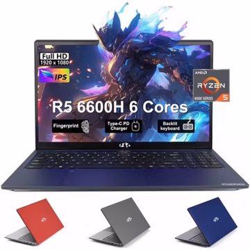NIMO 15.6" IPS FHD Light Gaming-Laptop AMD Ryzen 5 6600H 6-Cores 660M GPU 4.5GHz