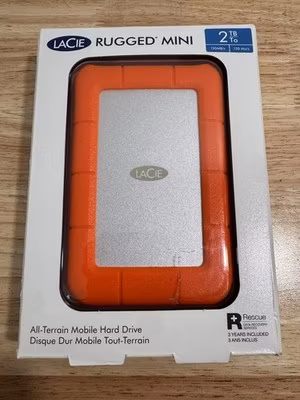 LaCie Rugged Mini 2TB USB 3.0 Portable External Hard Drive (NEW SEALED)