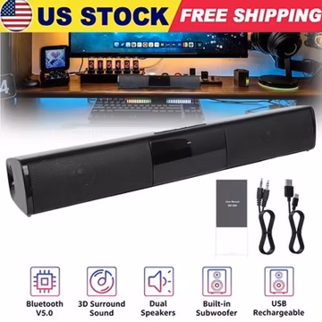 Wireless Bluetooth Surround Sound Bar Subwoofer Speaker System TV Home Theater