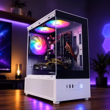 ARGB White Gaming Desktop Intel i7 PC 64GB RAM 1TB SSD RTX 5060 Win11 Wifi