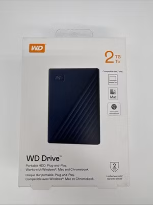 NEW WD Drive - External 2TB Hard Drive With SuperSpeed USB-A (FREE S&H)!