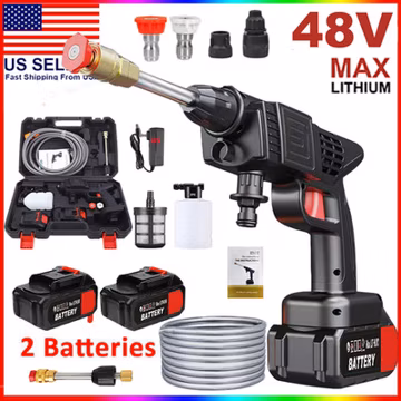 Portable Cordless Electric High Pressure Washer Spray Gun Car Wash Tool Boxset
