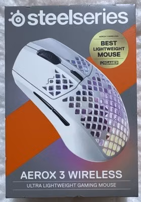 SteelSeries Aerox 3 Wireless Ultra Light Weight Gaming Mouse Snow White 62608