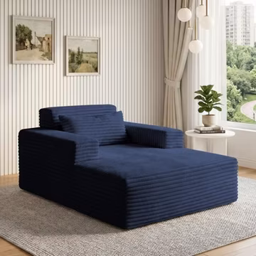 Boneless Couch Chaise Lounge Chair Indoor,57"Oversized Cloud Sofa with Deep Seat