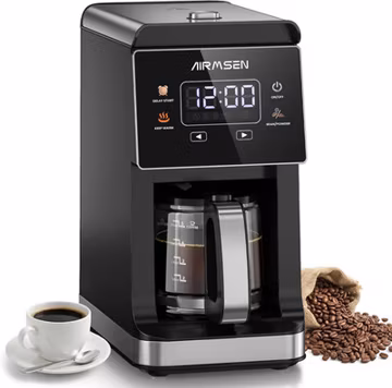 Grind & Brew Coffee Maker with Built-In Grinder 5-Cup | Drip Coffee Machine with