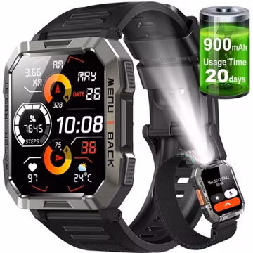 🔥Military Smart Watch for Men(Call Receive/Dial)Rugged Tactical Fitness Tracker
