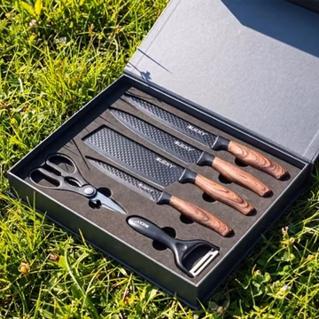 6 PCS Kitchen Knife Set Japanese Damascus Chef Knives Cleaver Set With Gift Box
