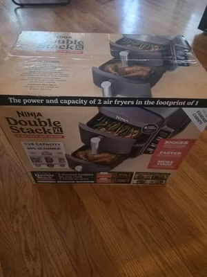 Ninja Double Stack XL 9 qt 2-Basket Air Fryer Digital Display 1700W Gray