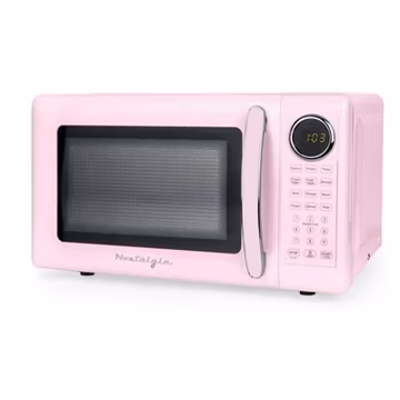Nostalgia Retro 0.7 Cu Ft 700W Countertop Microwave Oven Pink 8 Cook Programs