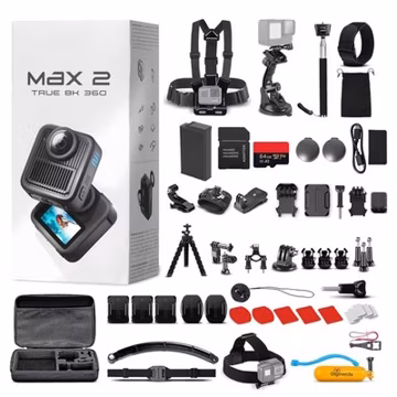 GoPro MAX2 360 Waterproof Action Camera + Accesory Kit + 64GB Memory Card