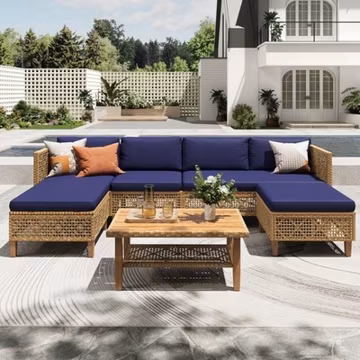 Outdoor Conversation Set Patio Furniture Set Wicker Rattan Sectional Sofa Table