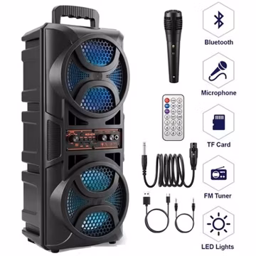 3000W Portable Bluetooth Speaker Sub woofer Heavy Bass Sound System Party+Remote