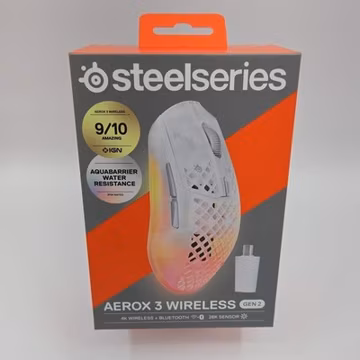 New SteelSeries Aerox 3 Wireless Gen 2 Wireless Gaming Mouse 62715 White