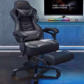 Gray Dowinx Gaming Chair Fabric Big and Tall With Pocket Spring Cushion