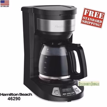 Hamilton Beach 46290 Programmable 12 Cup Coffee Maker Drip Brew Pause Black