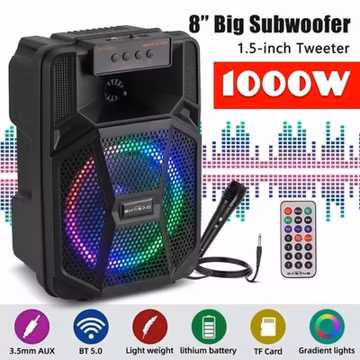 Portable Bluetooth Speaker Sub Woofer Heavy Bass Loud Sound Party System w/ MIC