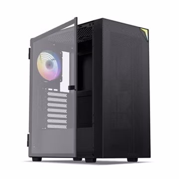 Vetroo AL800 Mid Tower ATX PC Computer Case - Door Opening Design Black