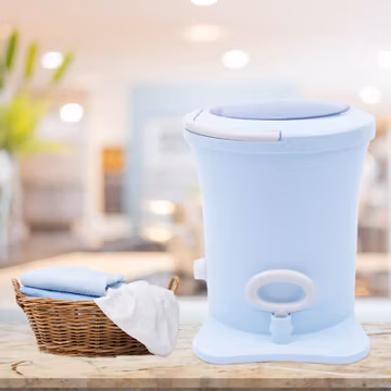 Portable Clothes Laundry Dryer Manual Pull Rope Dehydration Barrel for Dormitory