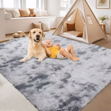 Ultra Soft Shag Area Rug, Cozy Washable Fuzzy Carpet Non-Slip Backing Home Decor