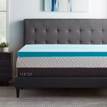 LUCID WMLU30TT30GT Dusk Gel and Aloe Infused Memory Foam Topper Twin 3 Inch