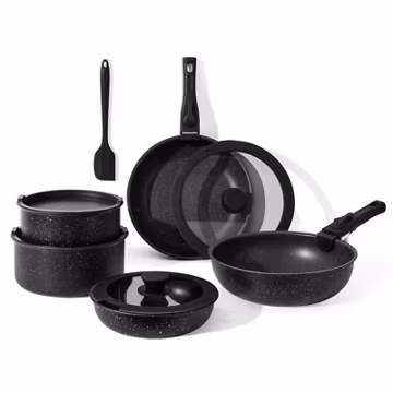 12pcs/set Non-Stick Pots Cookware w/Detachable Handle,Kitchen Pots and Pans Set