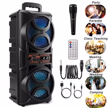 Portable Bluetooth Speaker Sub 3000W woofer Heavy Bass Sound System Party+Remote