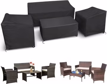 Patio Furniture Covers 4 Piece Set, Heavy Duty Waterproof Outdoor Furniture Cove