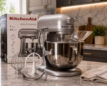 KitchenAid 7 Qt Bowl-Lift Stand Mixer Contour Silver 11-Speed w/Attachments