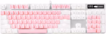Mechanical Gaming Keyboard, New Upgraded Blue Switch 104 Keys White Backlit Keyb