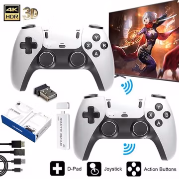 M15 Video Game Console 30000+ Games TV Stick 64GB HDMI 2 Wireless Controller ACK