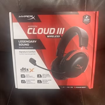 HyperX Cloud III Wireless Gaming Headset Black Red PC PS5 PS4 Switch New
