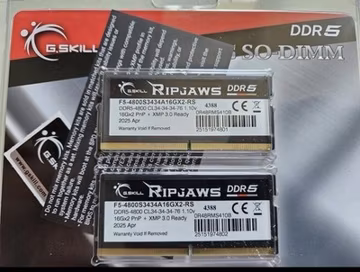 GSKILL Ripjaws DDR5 SO-DIMM Series DDR5 RAM 32GB (2x16GB) 5600MT/s CL40-40-40-89