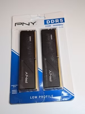 PNY Low Profile 32GB 2x16GB DDR5 5600 CL46 Desktop Memory RAM QUAD XMP 1.35V