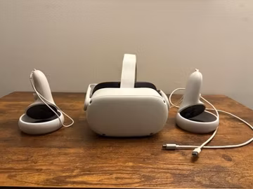 Oculus Quest 2 Standalone VR Headset White w/ 2 Controllers, USB-C