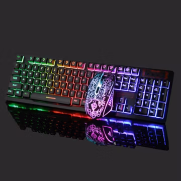RGB Gaming Keyboard and Mouse Combo Wired USB LED Backlit for PC PS4 Xbox