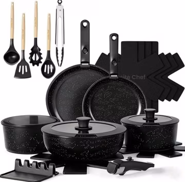 Umite Chef 21Pcs Pots and Pans Set Non Stick, Nonstick Cookware Sets Detachable