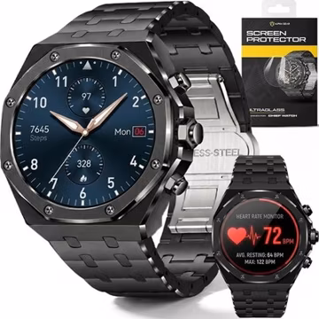 *NIB* ALPHAGEAR Chief Smartwatch Men AMOLED BT Calling 14-Day Battery Dark Gray