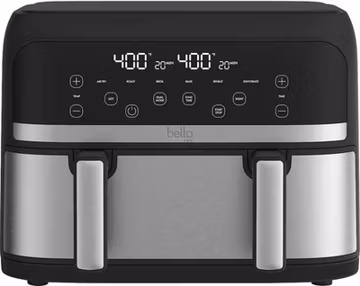 bella PRO - 4-qt. TriZone Air Fryer with Dual Flex Basket - Stainless Steel -