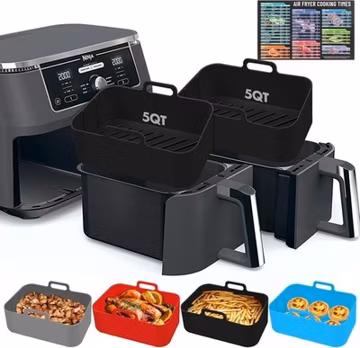 10QT Air Fryer 8.46*5.9 inch(10 QT), DZ401 - Grey+Black