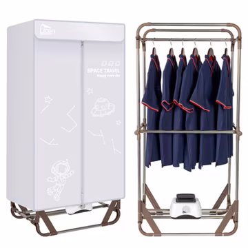 Uten Foldable Clothes Dryer W/ Timer 1500W 66in 2-Tier 15kg Capacity, Home Use