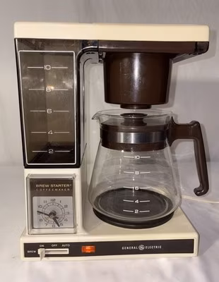 Vintage GE Brew Starter Coffee Maker B2-3390-0 Tested Working 1970s Timer USA