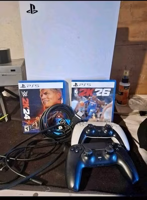 Sony PlayStation 5 Console Bundle 2 Controllers HDMI Cable WWE 2K24 NBA 2K26
