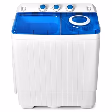 Costway Portable 26lbs Semi-automatic Twin Tub Washing Machine W/ Drain Pump