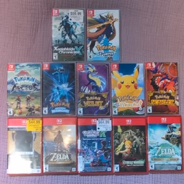 Nintendo Switch, Switch 2, Game Case Lot Pokemon, Zelda, Xenoblade CASES ONLY