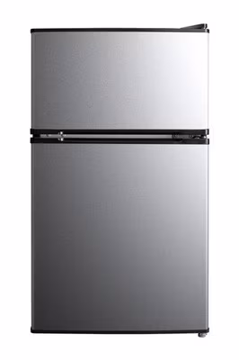 Mainstays 3.2 Cu. Ft. 2-Door Refrigerator with Freezer, Stainless Steel Look,