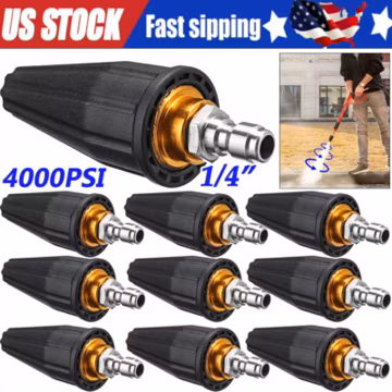 4.0GPM High Pressure Washer Rotating Turbo Nozzle Spray Tip 4000PSI 1/4" Quick