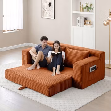 Convertible Sectional Loveseat Sofa Modular Couch Boneless Compressed Lounge